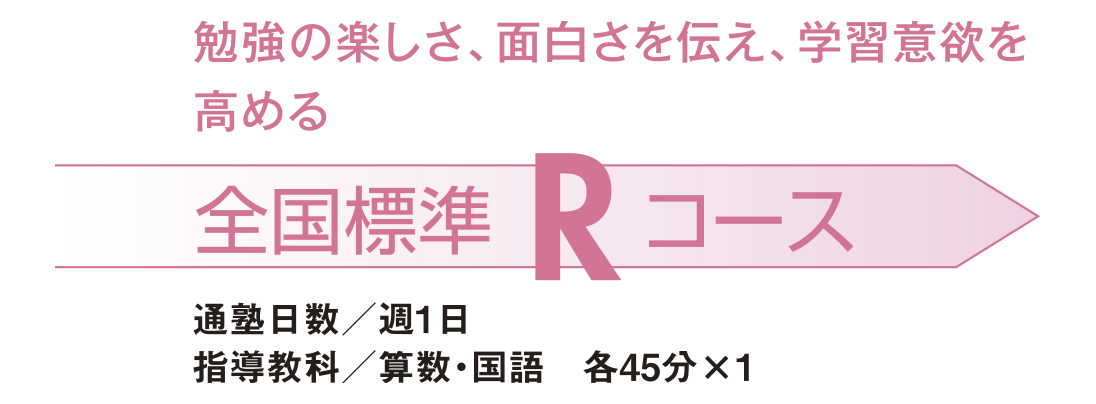 勉強の楽しさ、面白さを伝え、学習意欲を高める全国標準Rコース