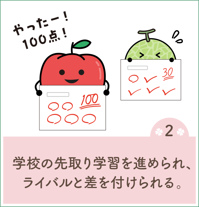 学校の先取り学習を進められ、ライバルと差を付けられる。