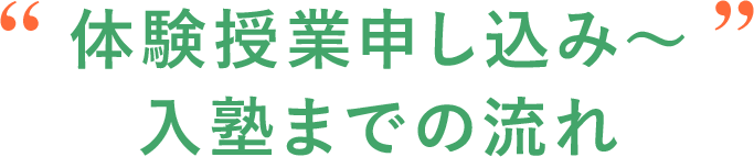 体験授業申込～入塾までの流れ