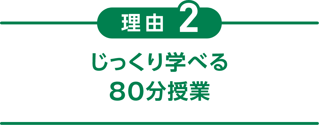 理由2 じっくり学べる80分授業